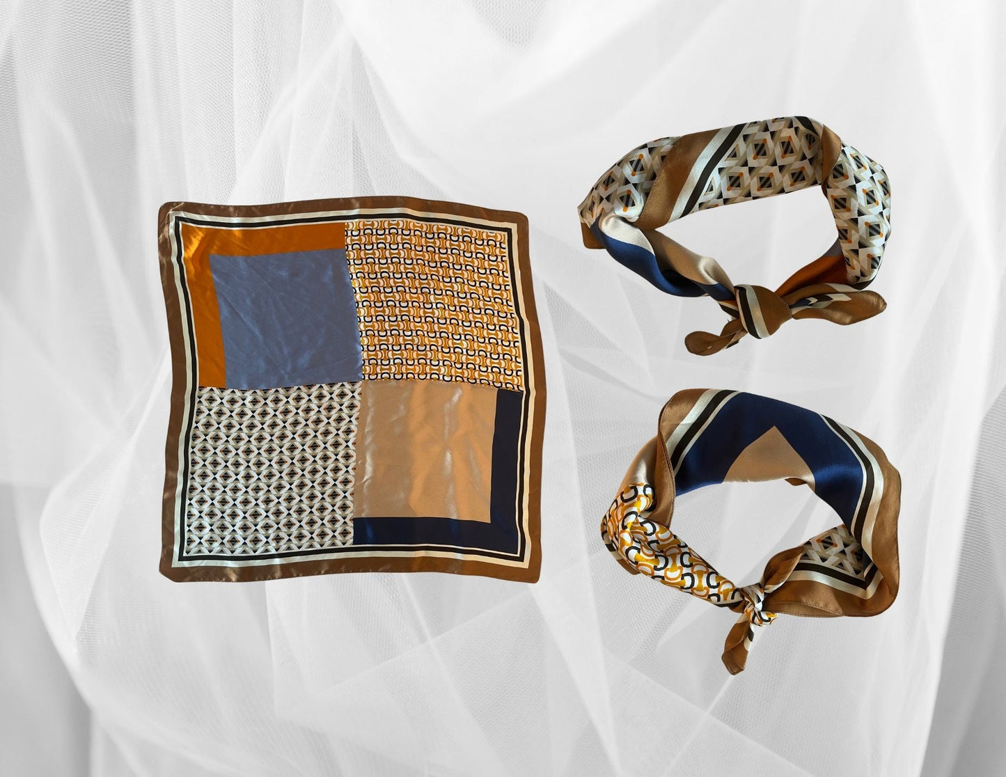 Forsters Finery Mulberry Silk Scarves. 26x26 inches Square - Velora