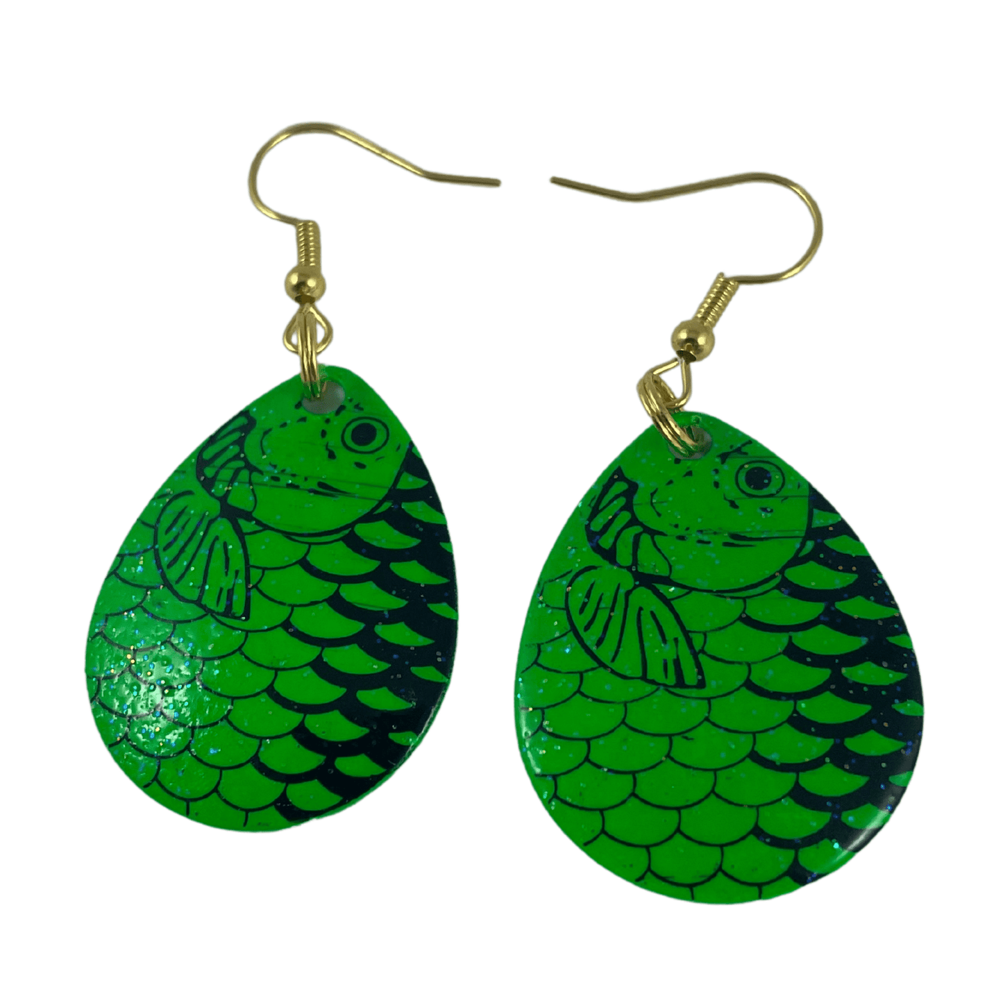 Colorado Green Fish Scale Crystal Spinner Blade Earrings - Velora Luxury Fashion
