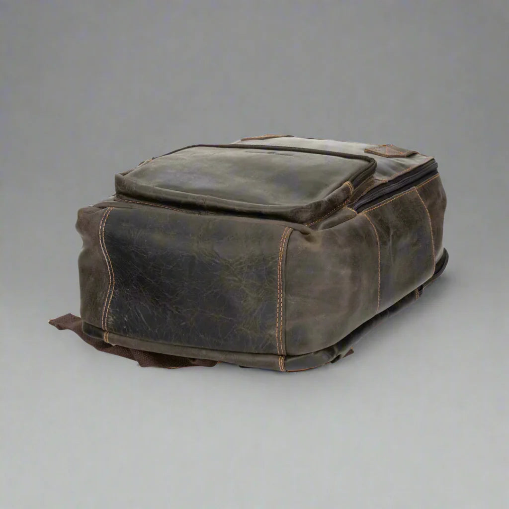 Greenwood Leather Backpack with Reinforced Laptop and Tablet Compartments - Velora Luxury Fashion