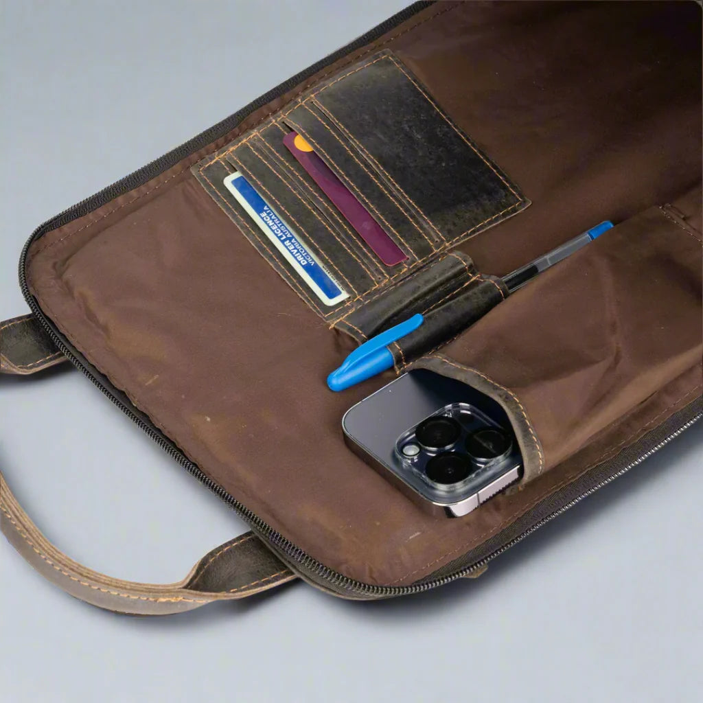 Greenwood Leather Backpack with Reinforced Laptop and Tablet Compartments - Velora Luxury Fashion