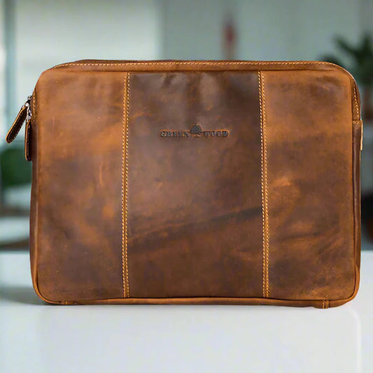 Greenwood Leather Laptop Sleeve for MacBook Pro/Air 13" - Velora Luxury Fashion