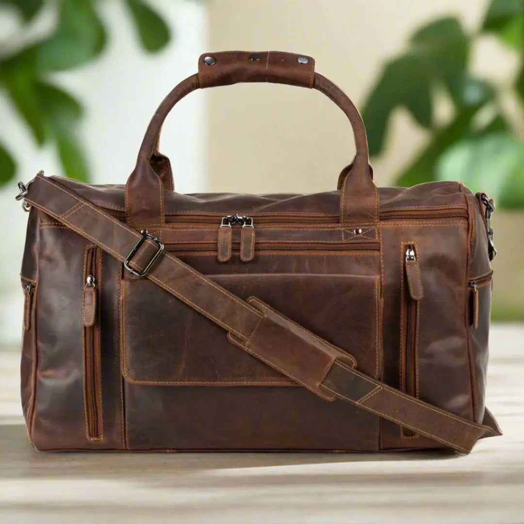 Greenwood Leather Regina Large Travel Duffle Bag - Velora Luxury Fashion