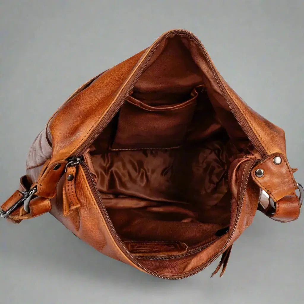 Greenwood Leather Shoulder Bag with 2 Zip Pockets Boutique of Leathers/Open Road