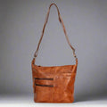 Greenwood Leather Shoulder Bag with 2 Zip Pockets - Velora Luxury Fashion