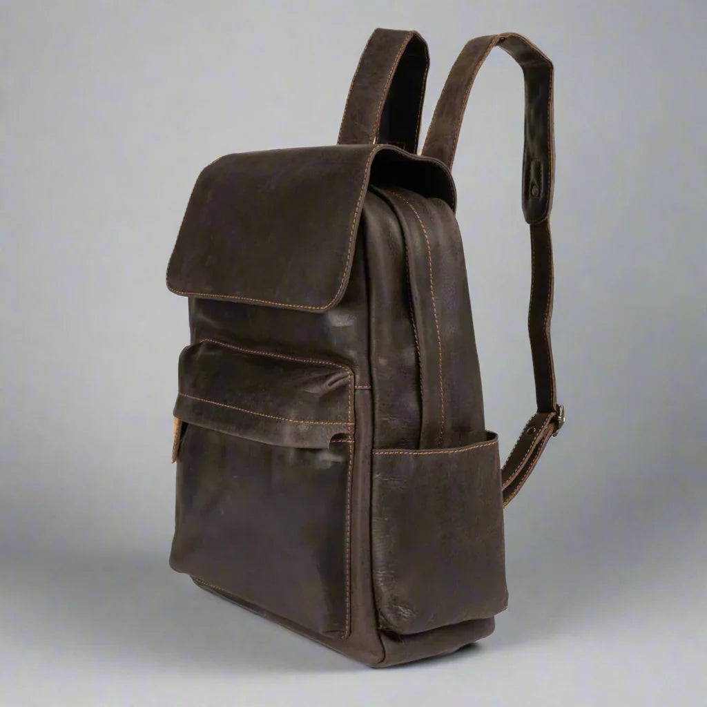 Greenwood Leather Vintage Laptop Backpack - Velora Luxury Fashion