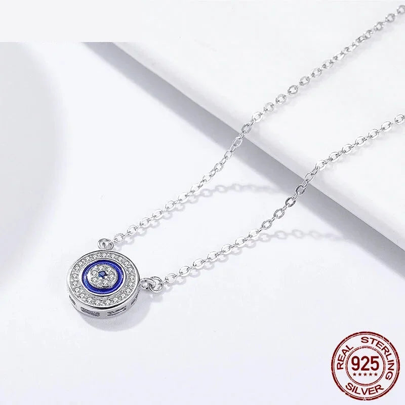 Guardian Evil Eye Sterling Silver Pendant Necklace - Velora Luxury Fashion