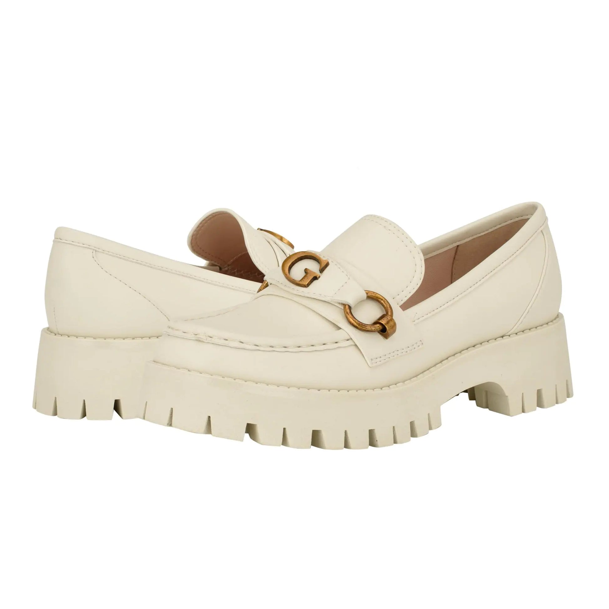 Guess Womens Almost Loafer Chic Cream 150 11 - Velora Luxury Fashion