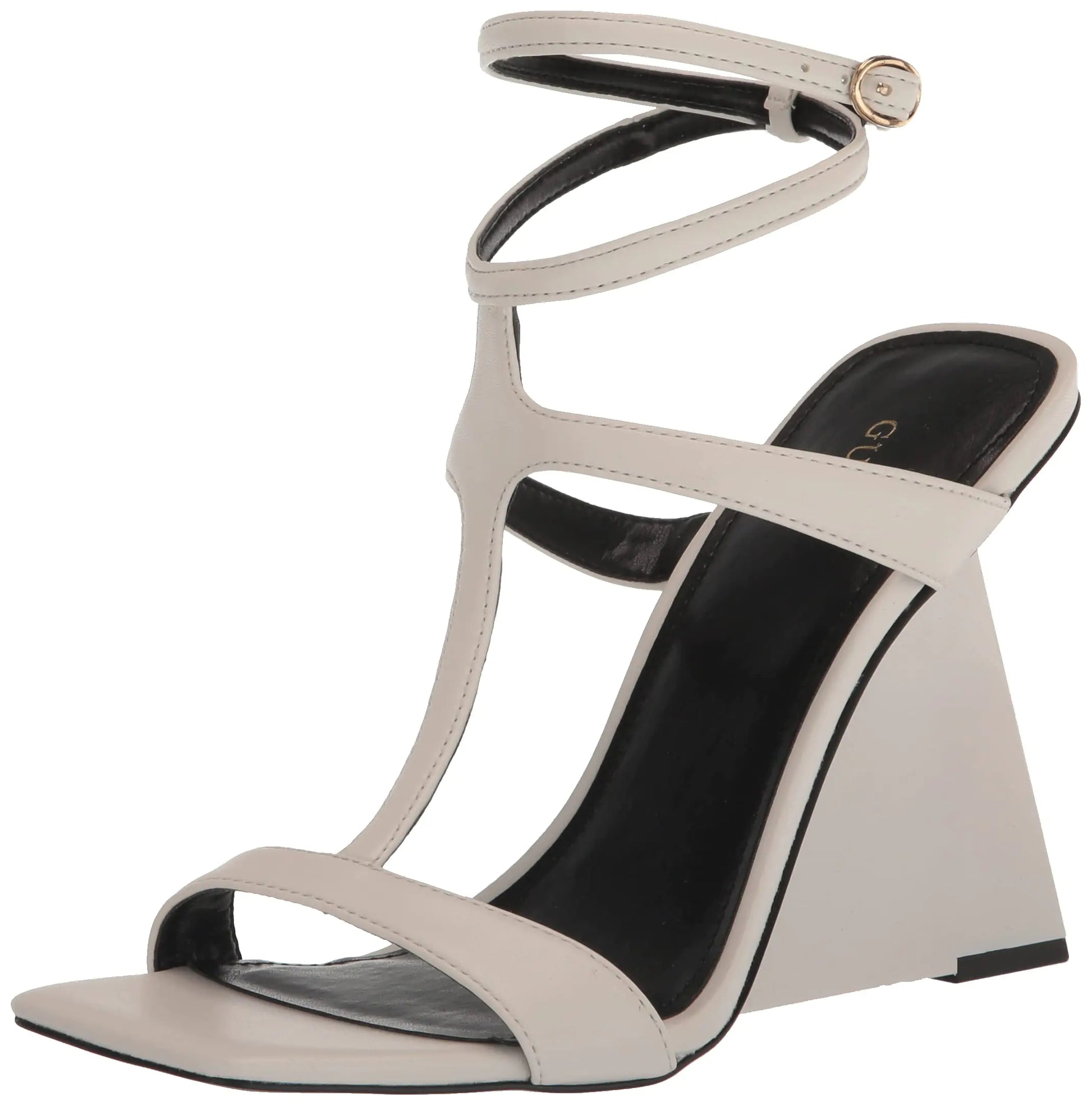 Guess Womens BACIO Heeled Sandal WHITE PATENT 140 9.5 - Velora Luxury Fashion