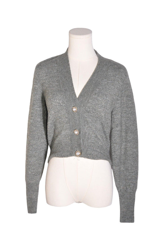 H&M Women Cardigans Regular fit in Gray - XS - Velora Luxury Fashion