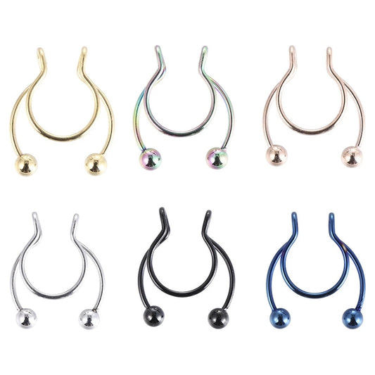 1pcs U Shaped Fake Nose Ring Hip Hoop Septum Rock Stainless Steel Magnet Nose Piercing Punk Piercing Body Jewelry Free shipping https://like2b-uy
