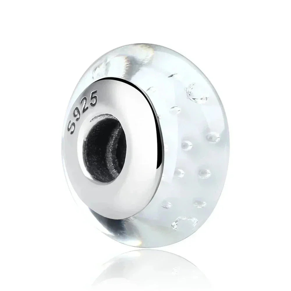 925 Sterling Silver Pink Flower Murano Glass Beads - Diy Bracelet Charms For A Festive Touch (Scz001) Itz Luxury