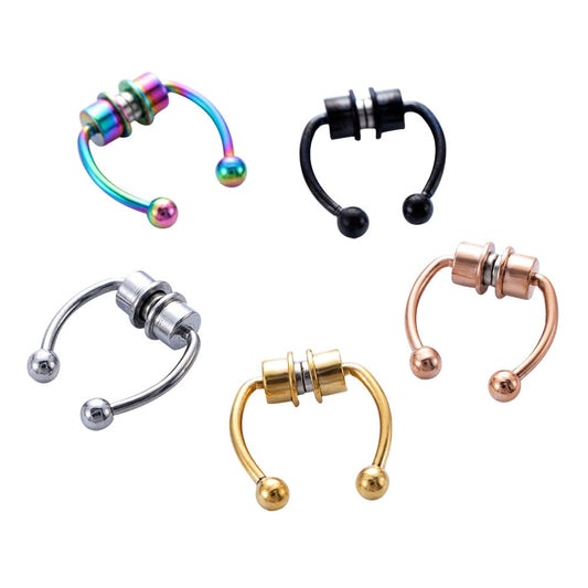 1pcs U Shaped Fake Nose Ring Hip Hoop Septum Rock Stainless Steel Magnet Nose Piercing Punk Piercing Body Jewelry Free shipping https://like2b-uy