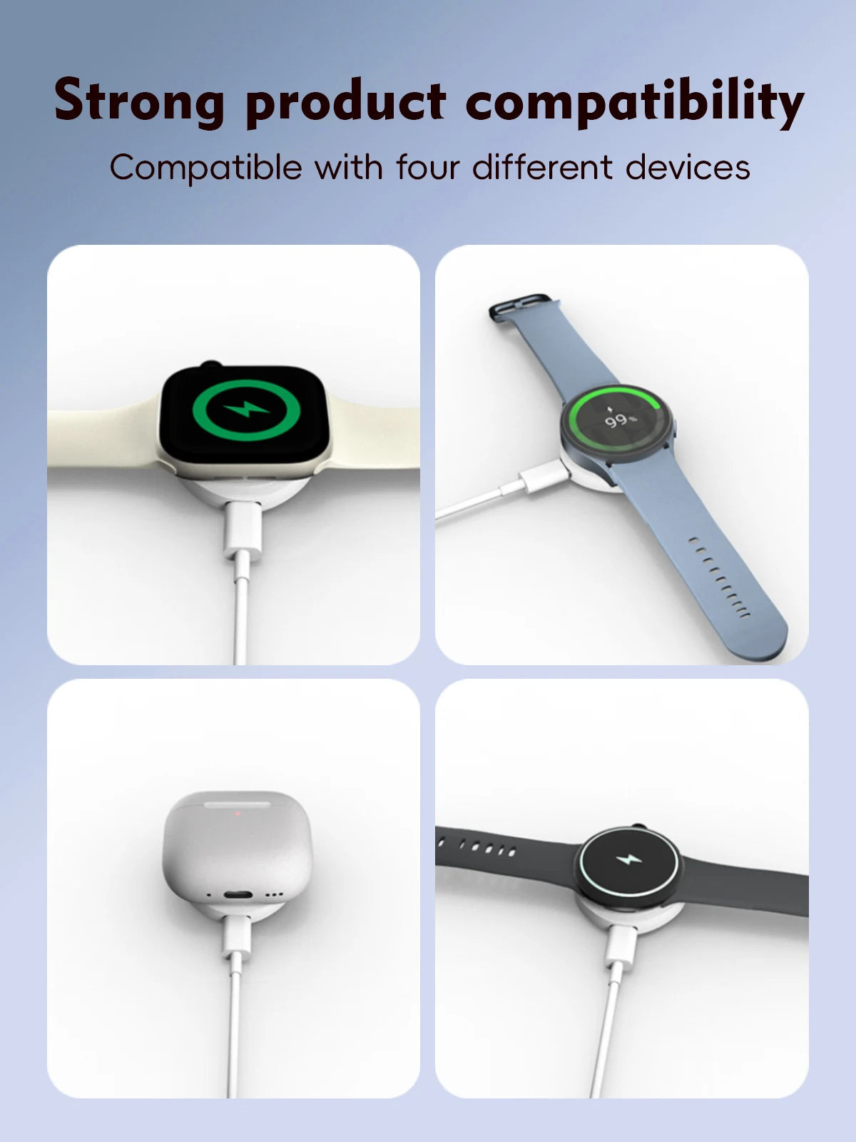 Dropshipping 2024  3W Smart Watch Magnetic Wireless Charging for Galaxy Watch 3/4/5/6/7 Custom Logo Hot Products  2024 Velora