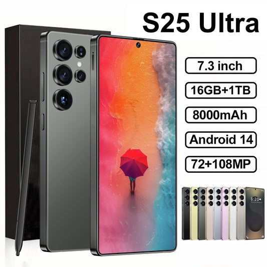 RTS S25 ULTRA Original 16+512GB 72MP+108MP Dual Rear Camera Face Unlock Full Display Android 14 7.3inch GPS Smart Mobile Phone - Velora