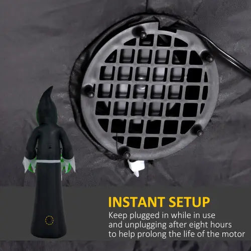 HOMCOM 8ft Inflatable Halloween Decoration Mirror Face Ghost, Blow Up Outdoor LED Yard Display, Waterproof EX-STOCK Canada