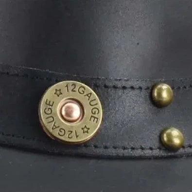 Shapeable Cowboy Hat with 12 Gauge Bullet Slice & Embellishments - Velora Luxury Fashion