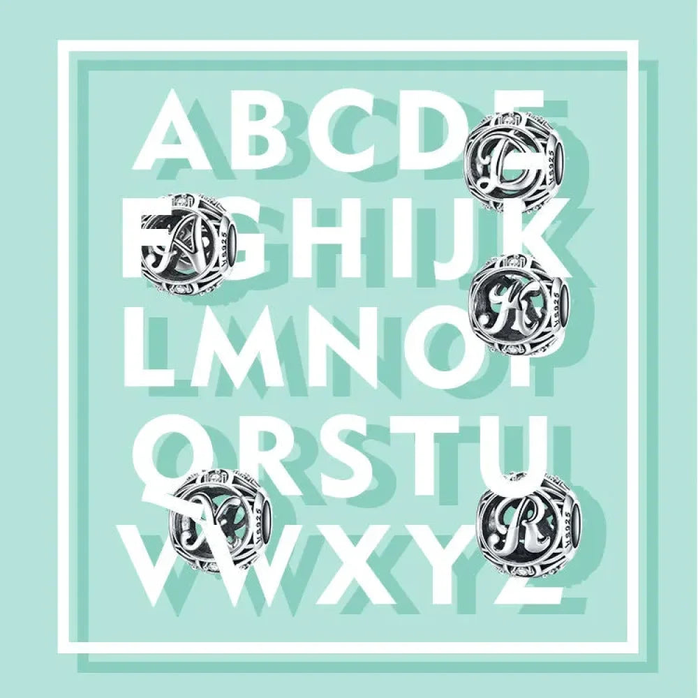925 Sterling Silver Alphabet Charms - A To Z Letter Collection For Diy Jewelry Making Itz Luxury