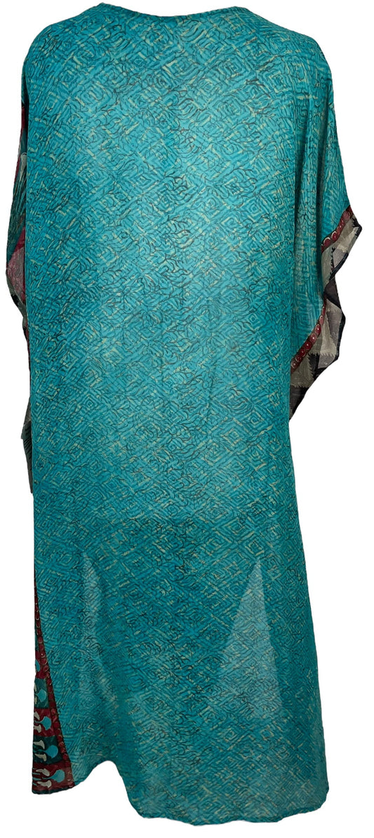 PRG6378 Sheer Avatar Pure Silk Maxi Kaftan - Velora