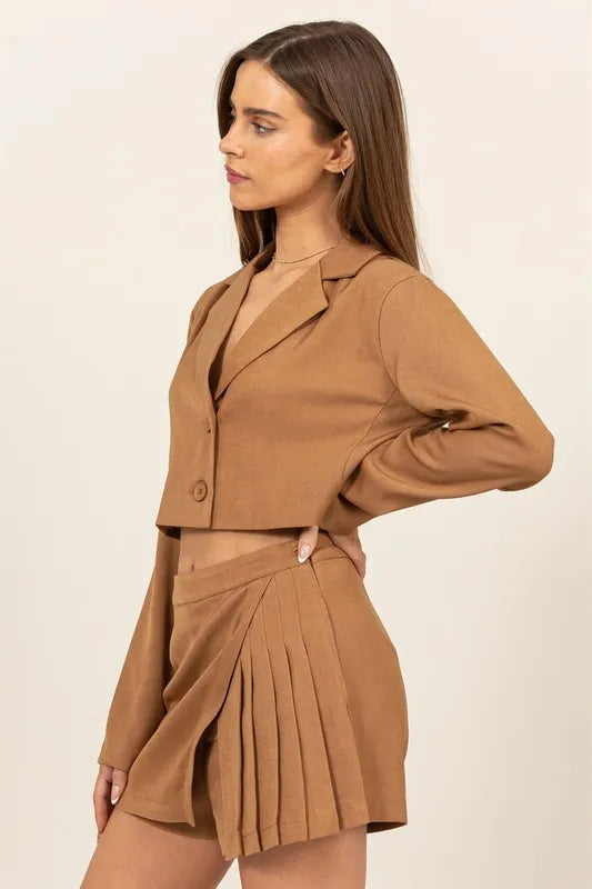 HYFVE Cropped Button-Down Blazer - Velora Luxury Fashion