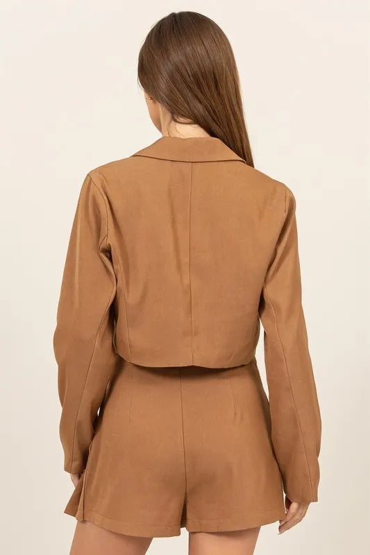 HYFVE Cropped Button-Down Blazer - Velora Luxury Fashion