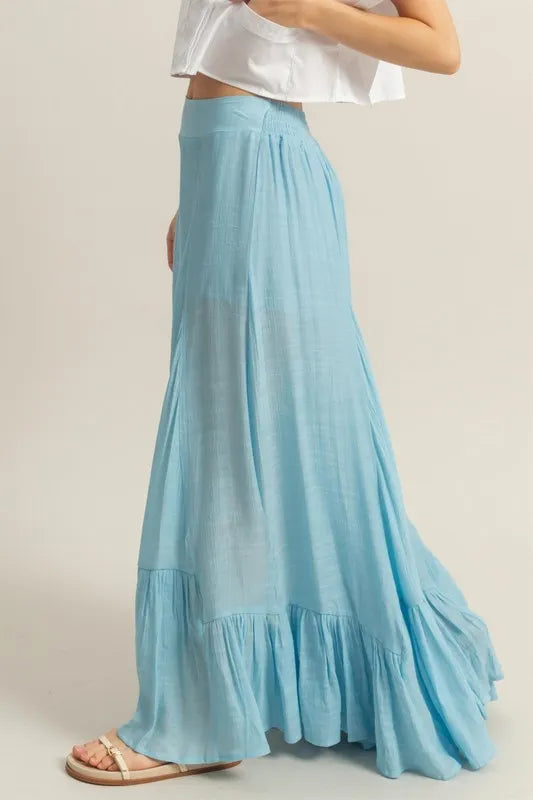 HYFVE High-Waist Ruffle Flared Wide Leg Pants - Velora Luxury Fashion