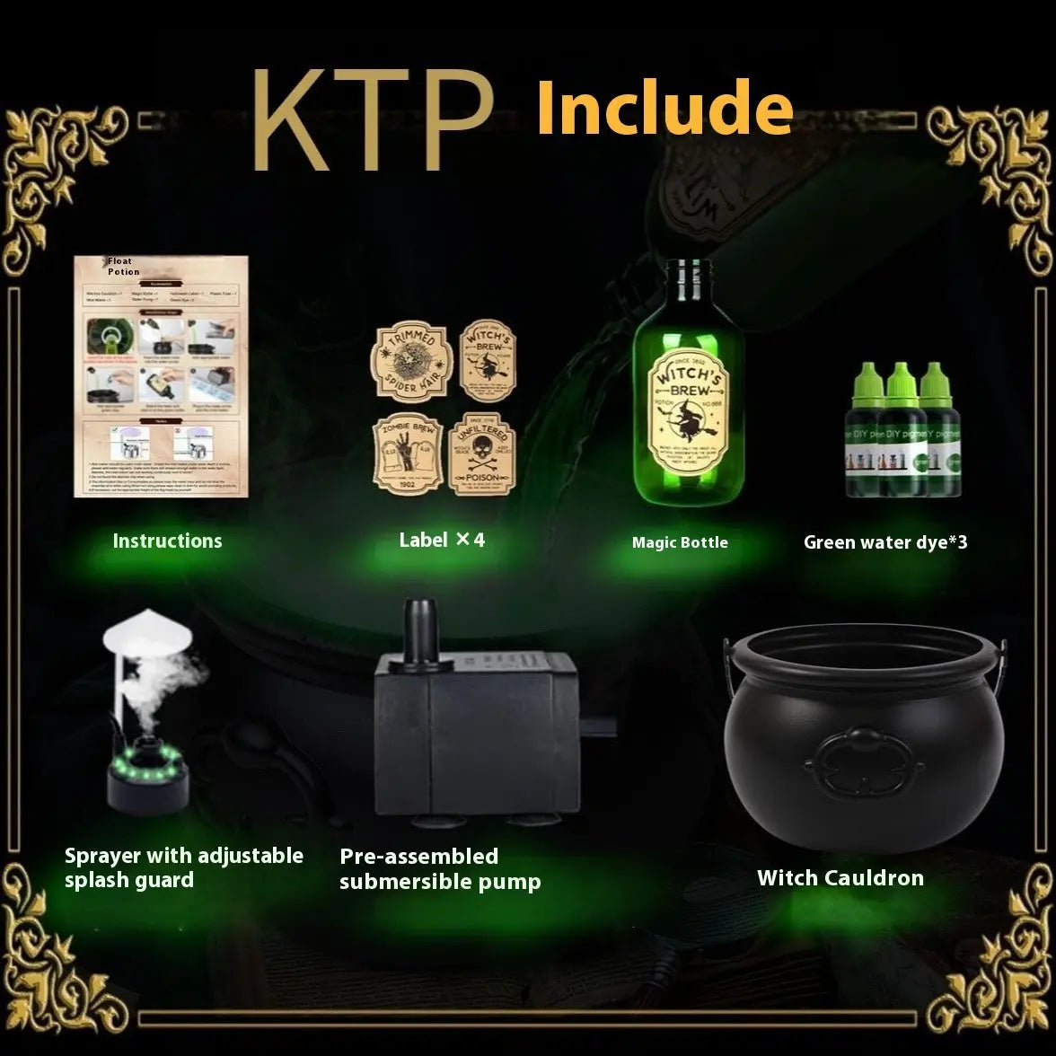 Halloween Black Wizard Bowl Magic Float Bottle And Diffuser Indoor Home Bar Magic Party Horror Ghost Props Halloween Decoration EX-STOCK Canada