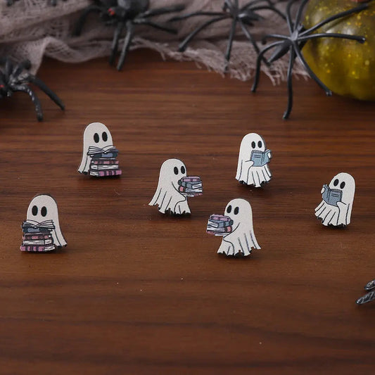 Halloween Book Ghost Wooden Studs Suit - Velora