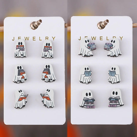 Halloween Book Ghost Wooden Studs Suit - Velora
