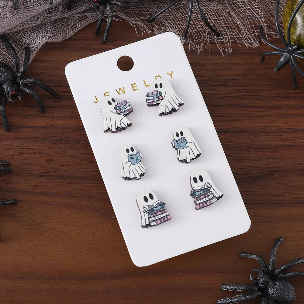 Halloween Book Ghost Wooden Studs Suit - Velora