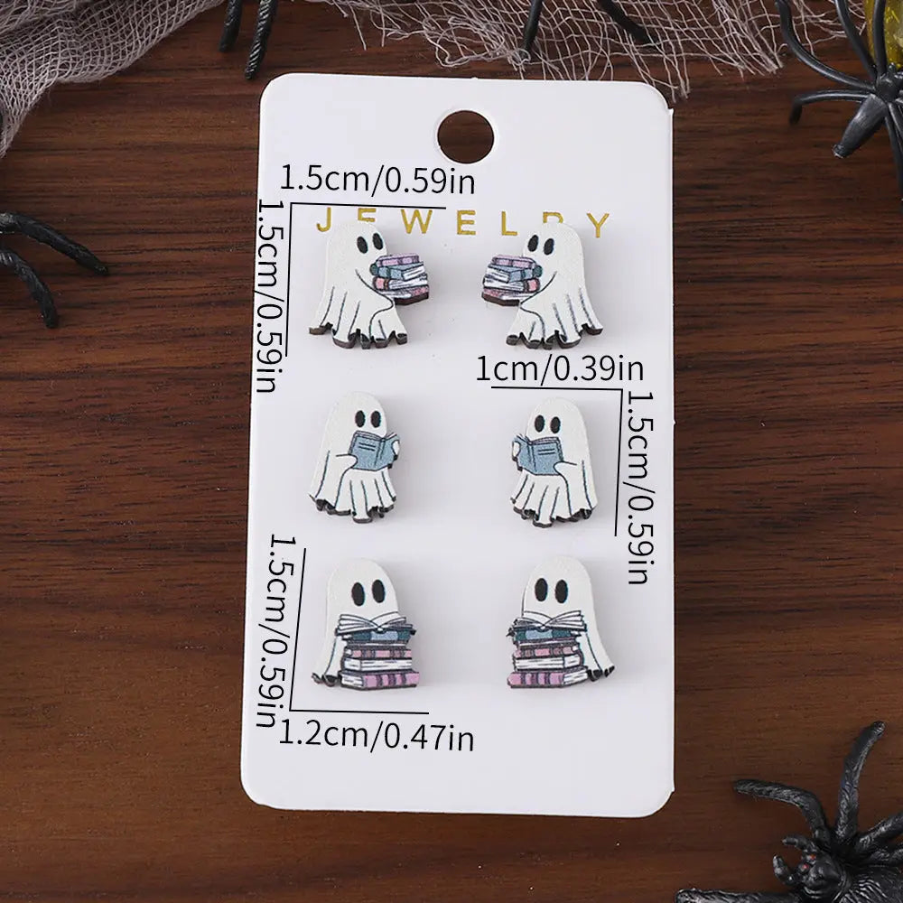 Halloween Book Ghost Wooden Studs Suit - Velora