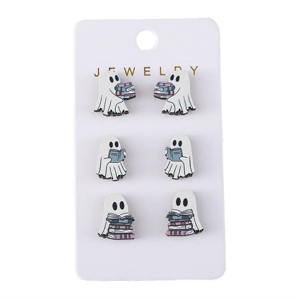 Halloween Book Ghost Wooden Studs Suit - Velora