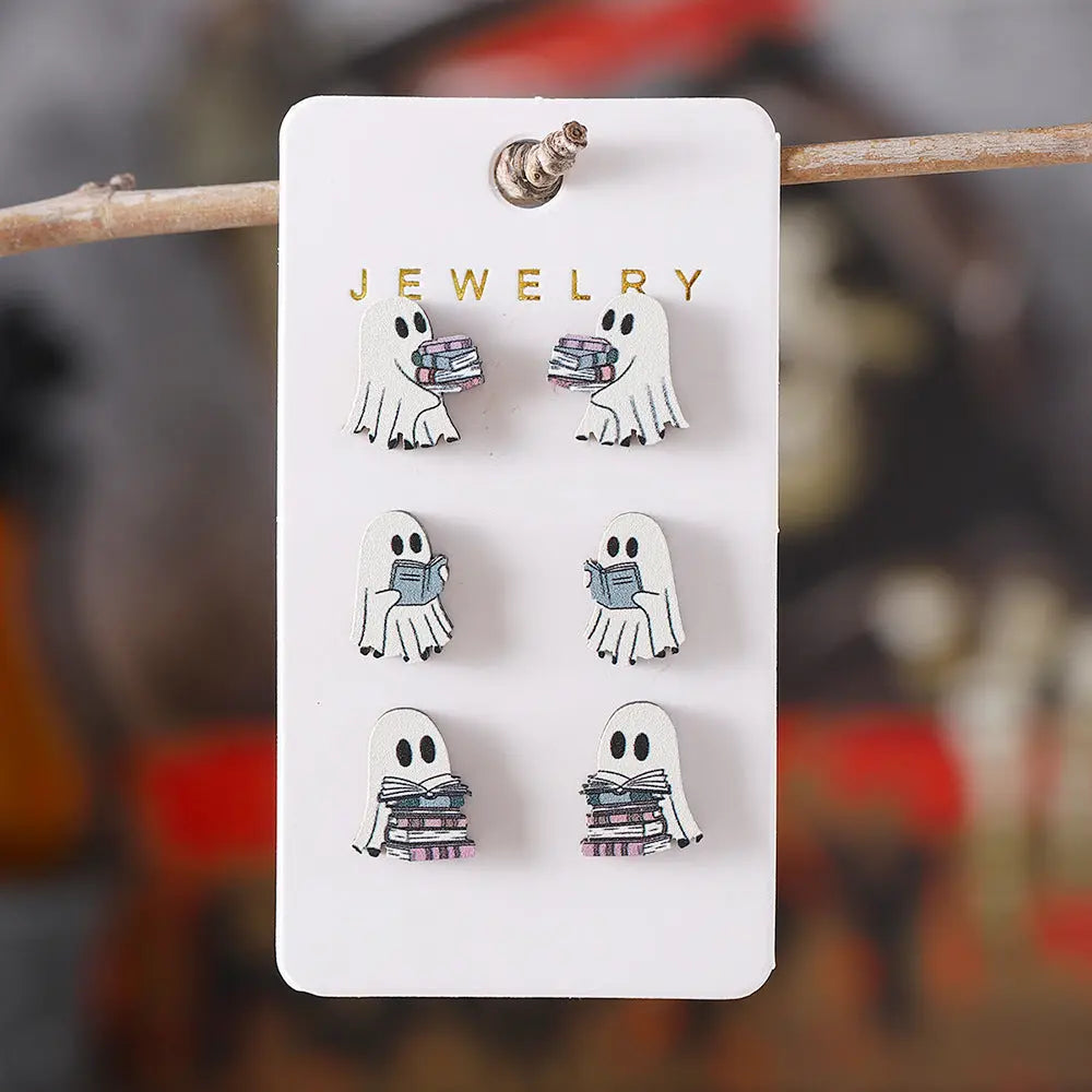 Halloween Book Ghost Wooden Studs Suit - Velora