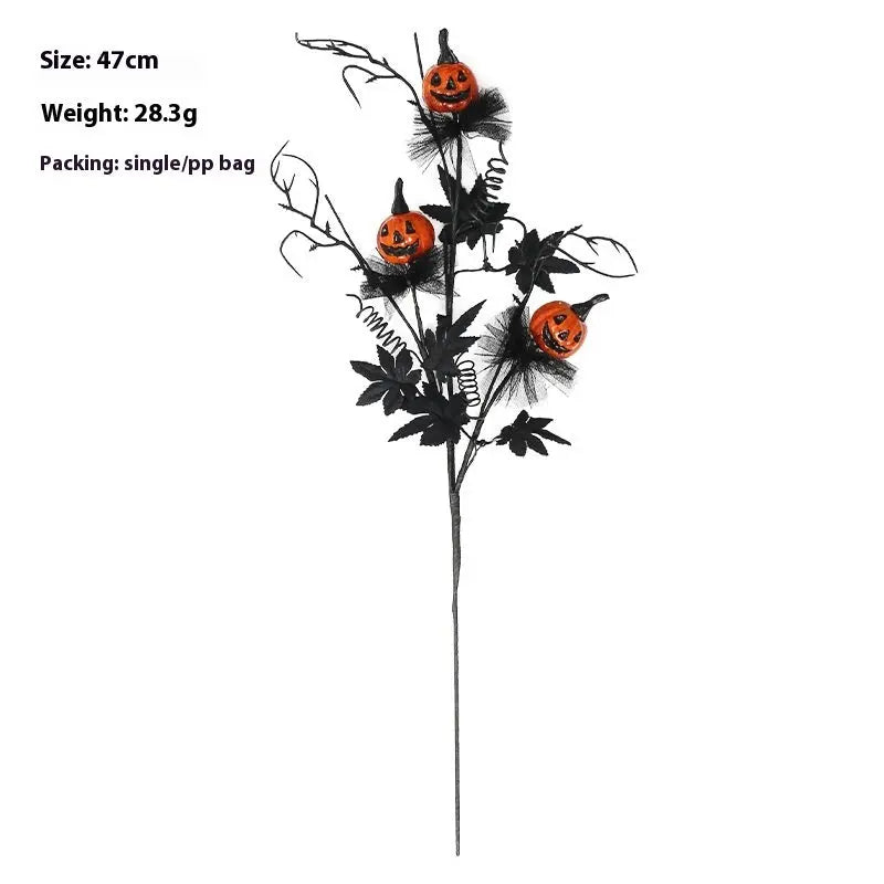 Halloween Decorations Black Horror Pumpkin Twig Cutting Bouquet - Velora