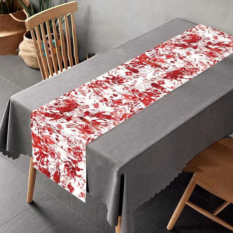 Halloween Horror Bloody Hand Printed Tablecloth Decoration - Velora