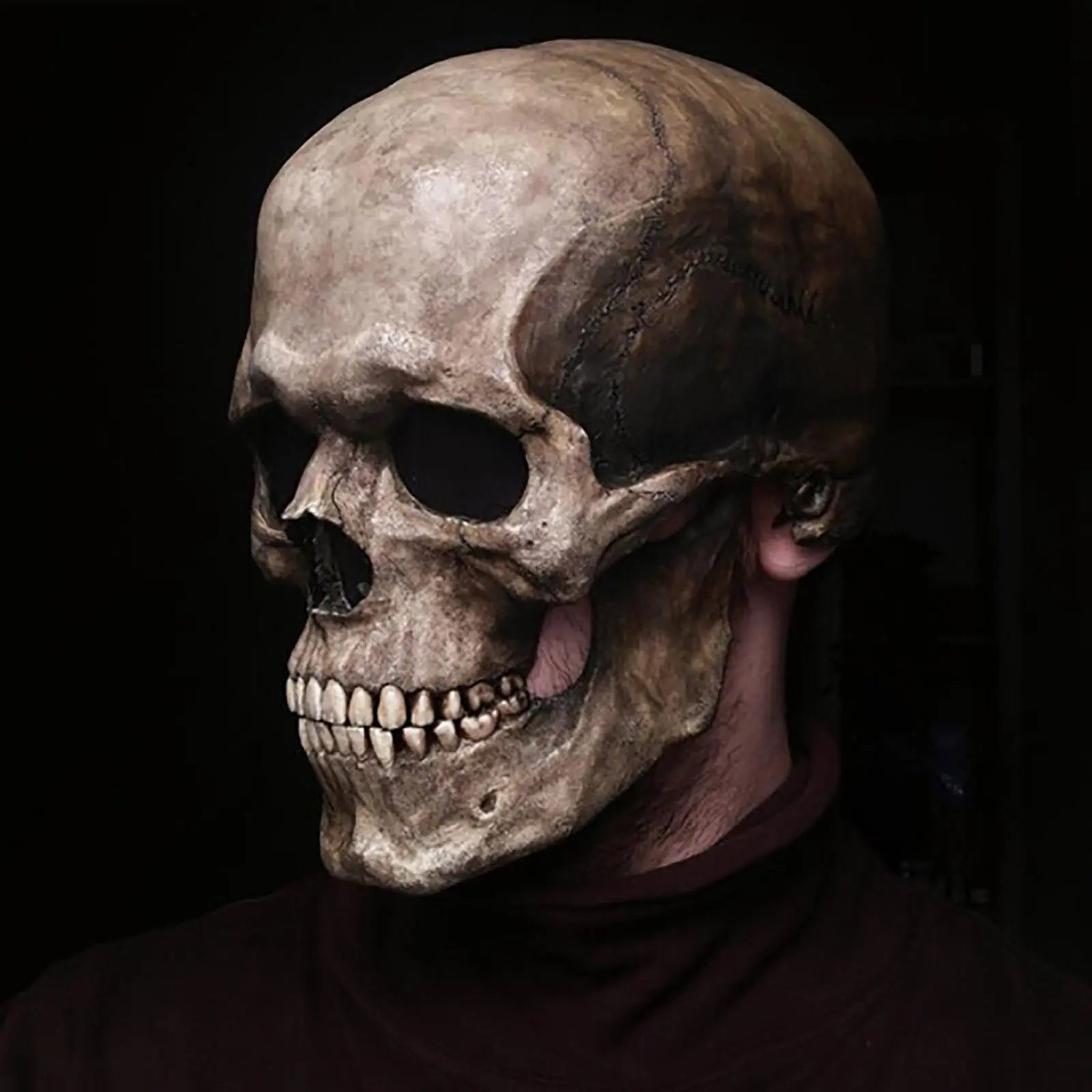 Halloween Movable Mouth Skull Mask Helmet Mouth Movable Skull Full Head Skull Mask - Velora