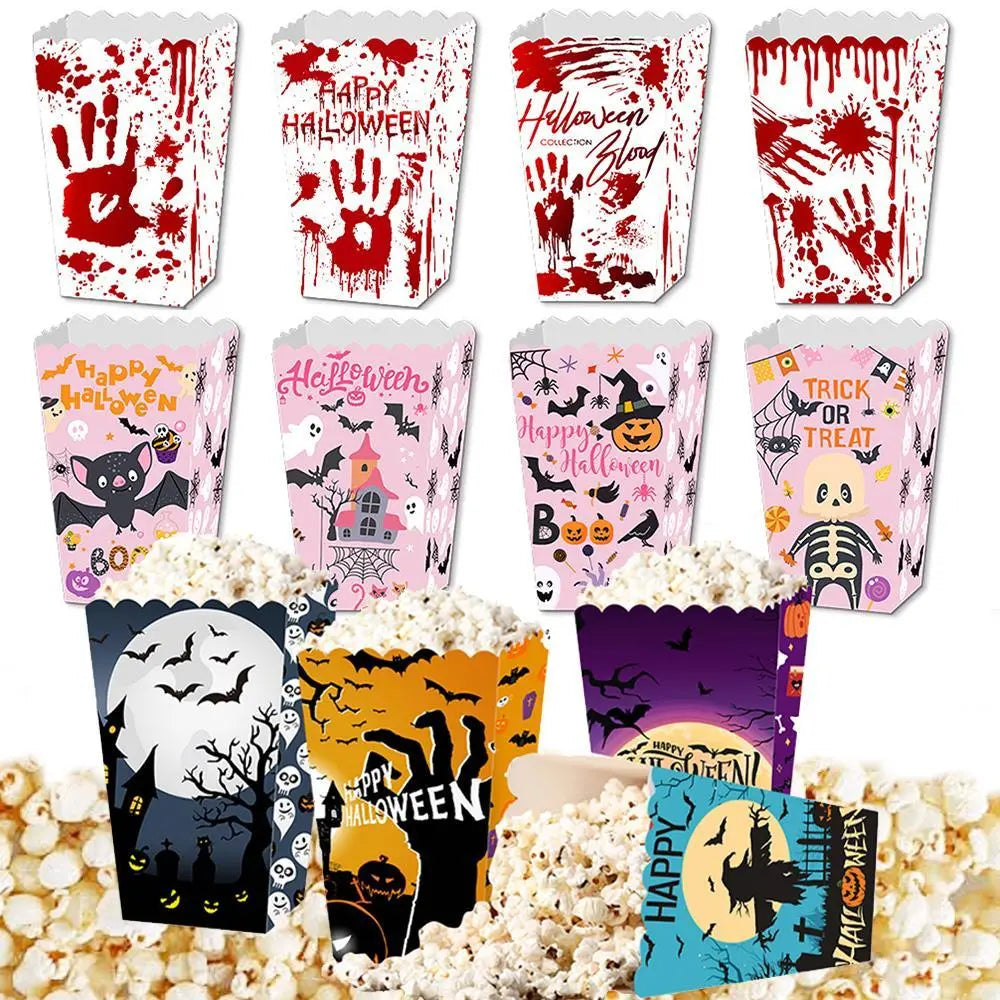Halloween Popcorn Boxes In 3 Designs. Halloween Party Supplies In 3 Styles, 4 Of Each Style, 12 In Total EX-STOCK Canada