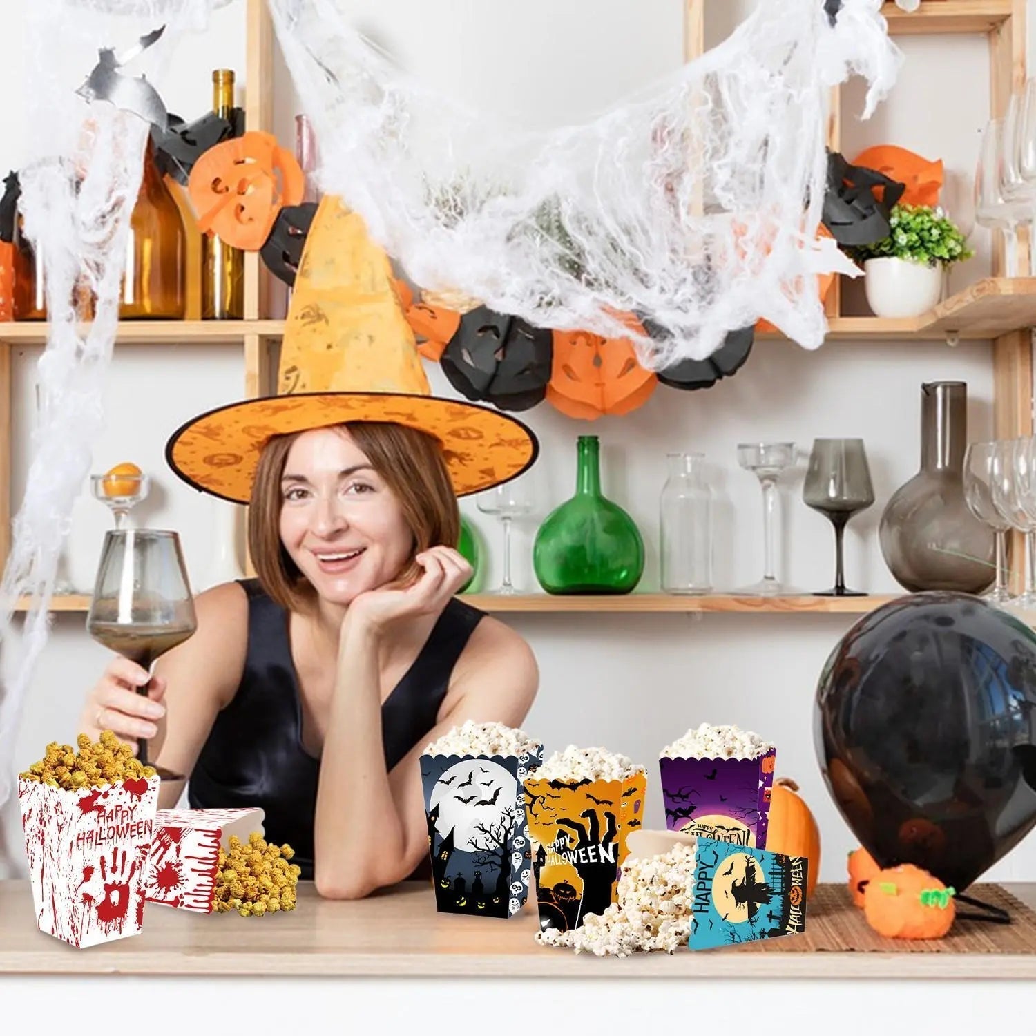 Halloween Popcorn Boxes In 3 Designs. Halloween Party Supplies In 3 Styles, 4 Of Each Style, 12 In Total EX-STOCK Canada