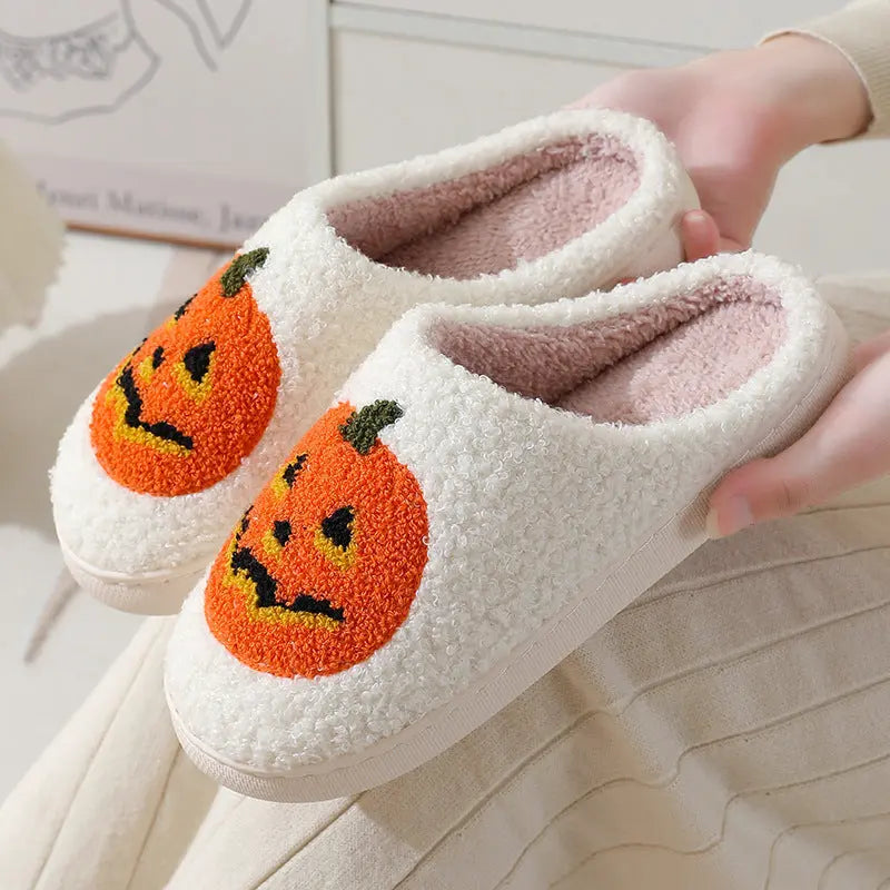 Halloween Pumpkin Cartoon Slippers Warm Winter Slippers Men And Women Couples Indoor House Shoes EX-STOCK Canada