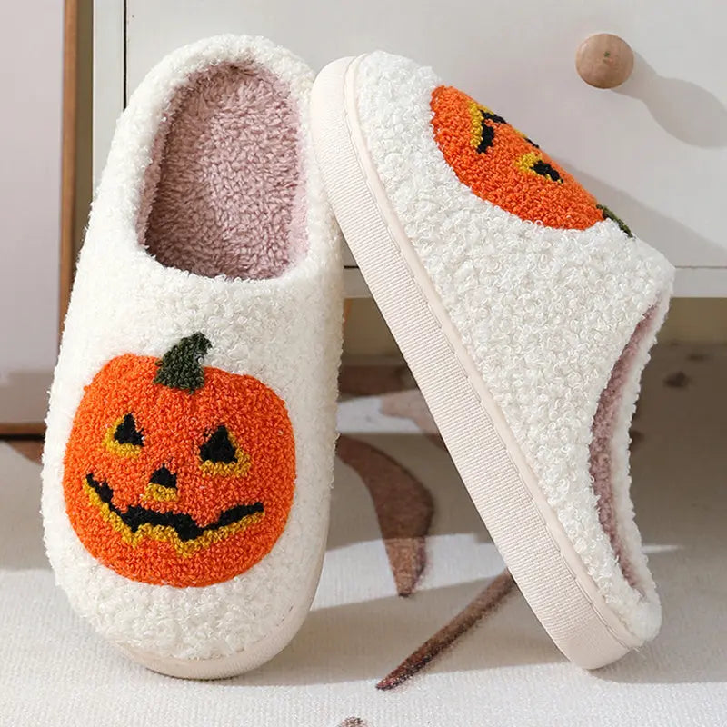 Halloween Pumpkin Cartoon Slippers Warm Winter Slippers Men And Women Couples Indoor House Shoes EX-STOCK Canada