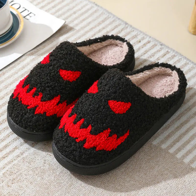 Halloween Skull Cartoon Print Slippers Warm Winter Slippers For Men Women Couple Home Shoes Indoor Cotton Slippers EX-STOCK Canada