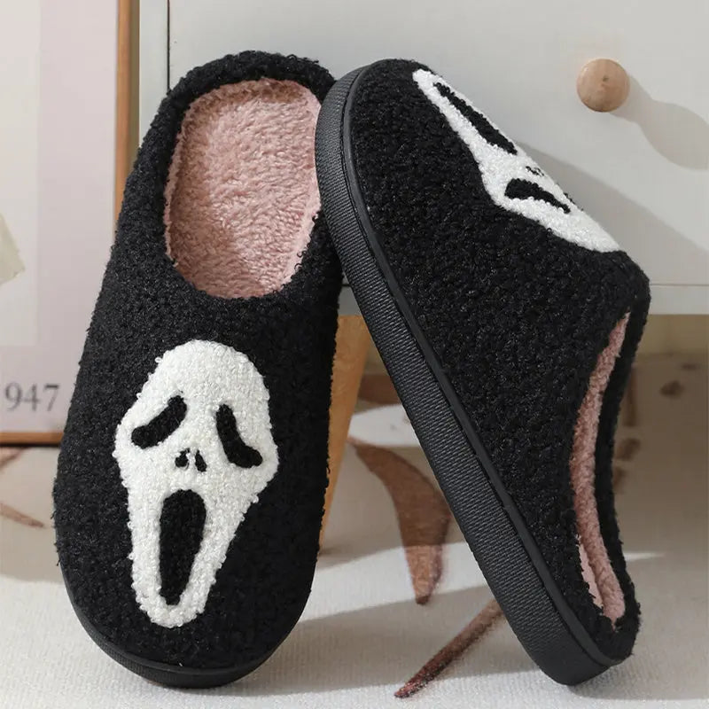 Halloween Skull Cartoon Print Slippers Warm Winter Slippers For Men Women Couple Home Shoes Indoor Cotton Slippers EX-STOCK Canada