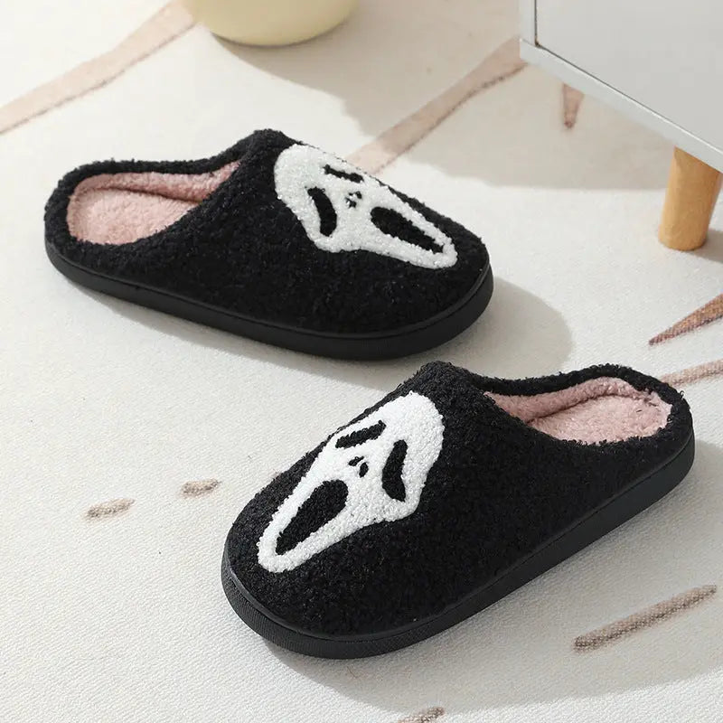 Halloween Skull Cartoon Print Slippers Warm Winter Slippers For Men Women Couple Home Shoes Indoor Cotton Slippers EX-STOCK Canada