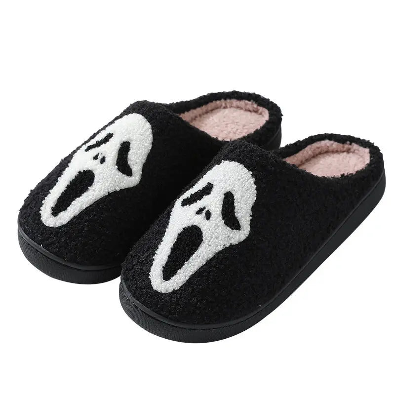Halloween Skull Cartoon Print Slippers Warm Winter Slippers For Men Women Couple Home Shoes Indoor Cotton Slippers EX-STOCK Canada