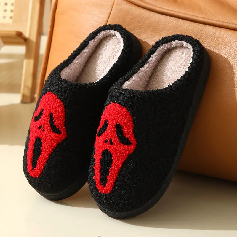 Halloween Skull Cartoon Print Slippers Warm Winter Slippers For Men Women Couple Home Shoes Indoor Cotton Slippers EX-STOCK Canada