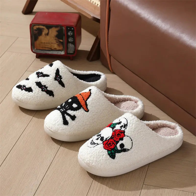 Halloween Slippers – Plush Anti-Slip Warm Slippers for Men & Women - Velora