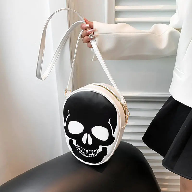 Halloween Skull Shoulder Bag Personality Funny Messenger Bag Kids Couples Outdoor Small Phone Bag For Women - Velora