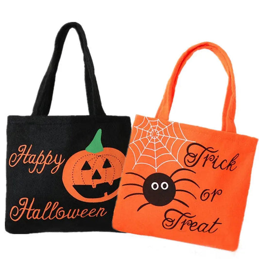 Halloween Spider Pumpkin Print Shoulder Bag Children's Candy Gift Bags Small Handbags Women - Velora