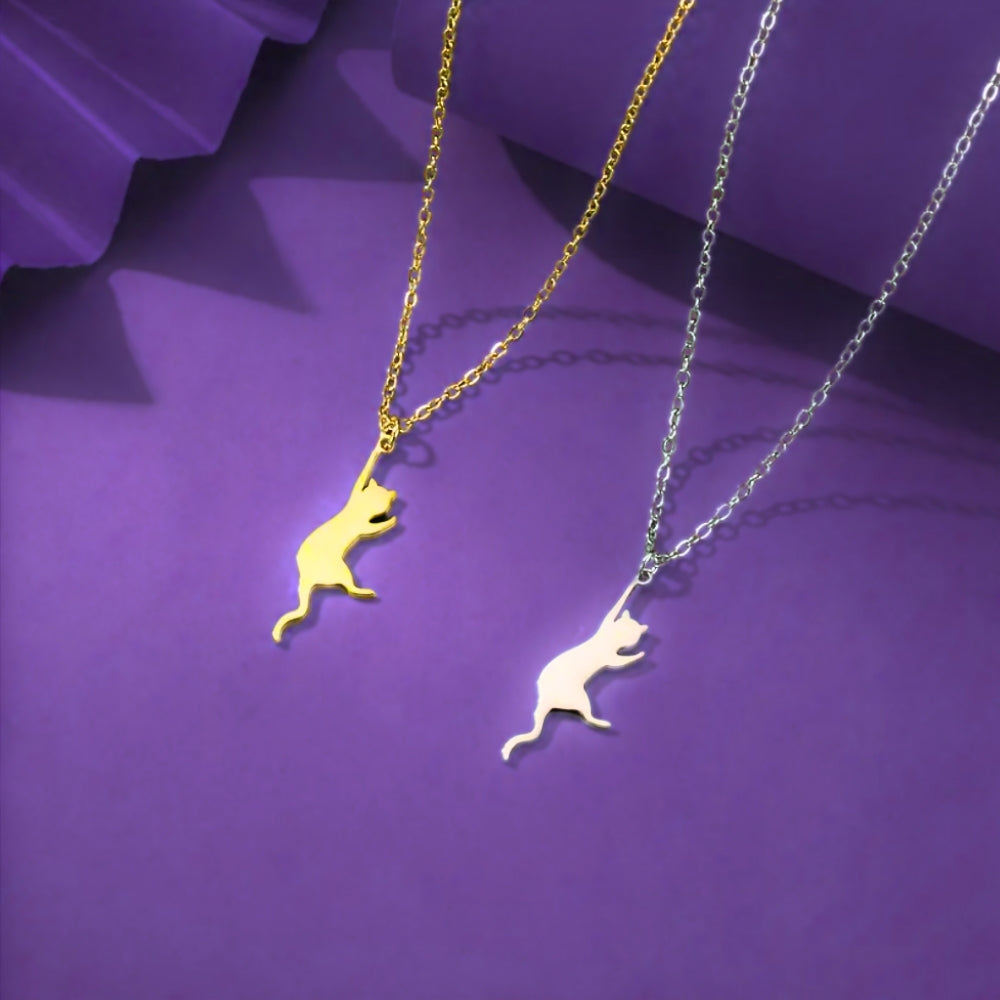 Hang In There Kitty Necklace - Velora