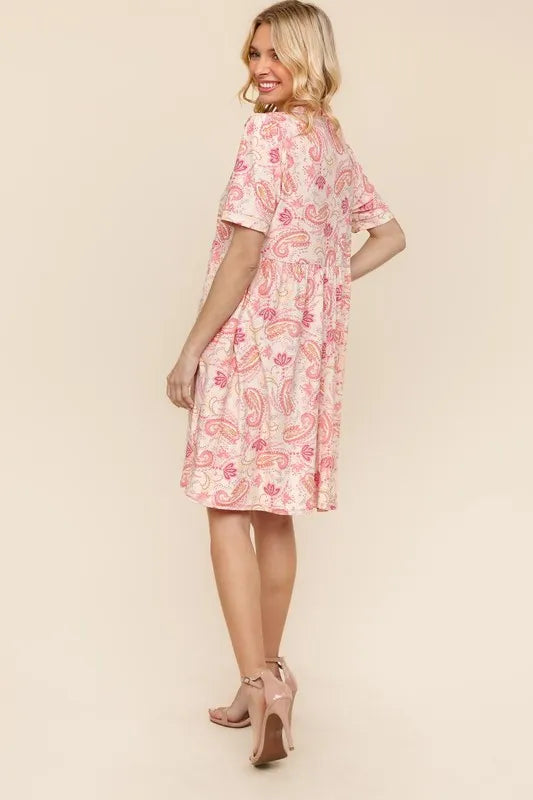 Haptics  Fit and Flare Paisley Print Knit Dress - Velora Luxury Fashion