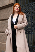 Harper Retro Flared Coat Side Buttons Elegant - Velora Luxury Fashion